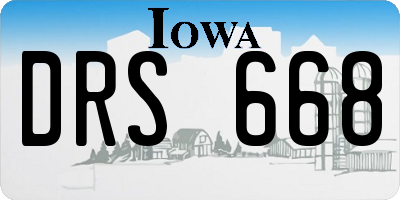 IA license plate DRS668