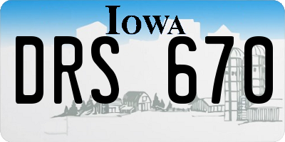 IA license plate DRS670