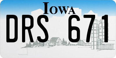 IA license plate DRS671