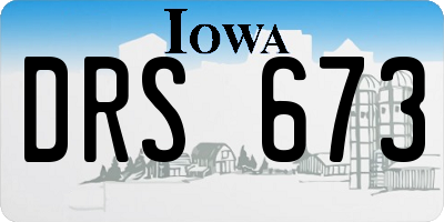 IA license plate DRS673