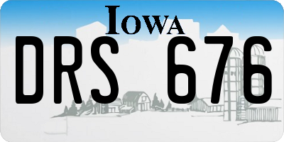 IA license plate DRS676