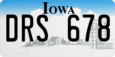 IA license plate DRS678