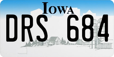 IA license plate DRS684