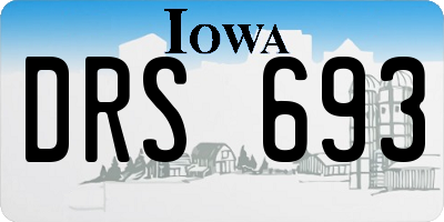 IA license plate DRS693