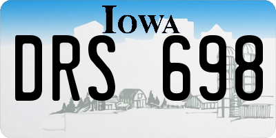 IA license plate DRS698