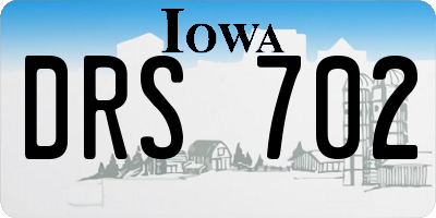 IA license plate DRS702