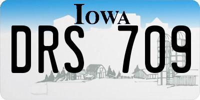 IA license plate DRS709
