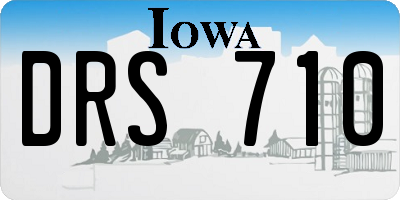 IA license plate DRS710