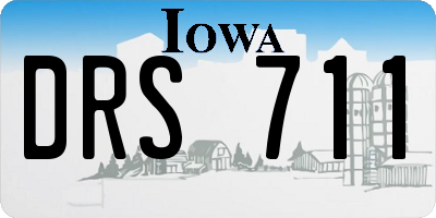 IA license plate DRS711