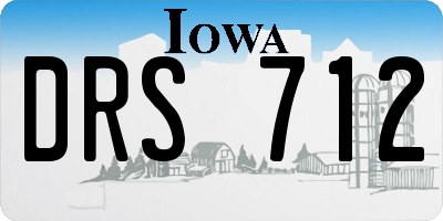 IA license plate DRS712
