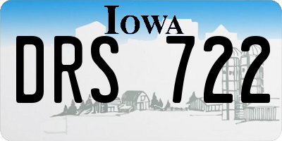 IA license plate DRS722