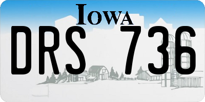 IA license plate DRS736