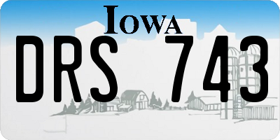 IA license plate DRS743