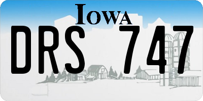 IA license plate DRS747