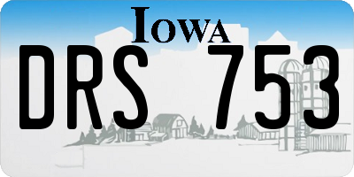 IA license plate DRS753