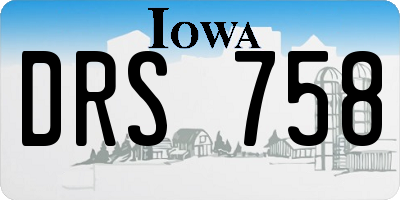 IA license plate DRS758