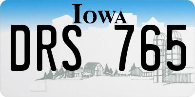 IA license plate DRS765