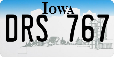 IA license plate DRS767