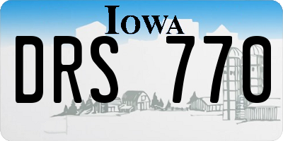 IA license plate DRS770