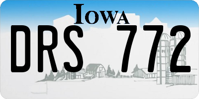 IA license plate DRS772