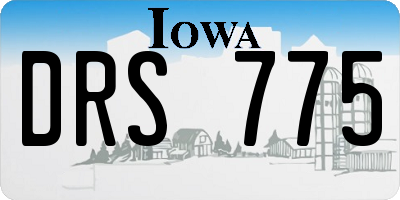 IA license plate DRS775