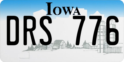 IA license plate DRS776