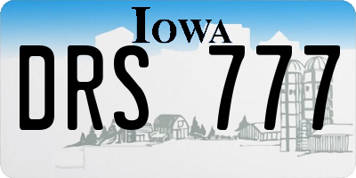 IA license plate DRS777