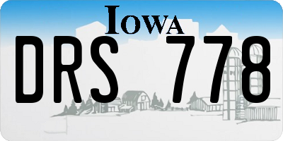IA license plate DRS778