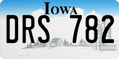 IA license plate DRS782