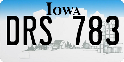 IA license plate DRS783
