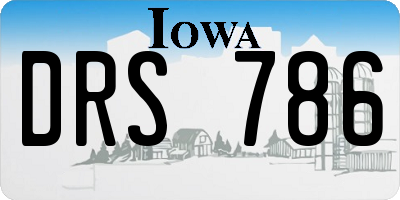 IA license plate DRS786