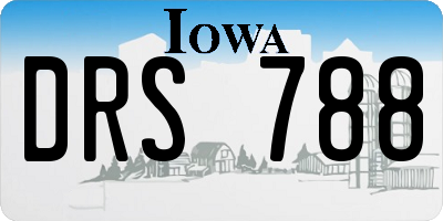 IA license plate DRS788