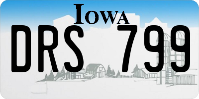 IA license plate DRS799