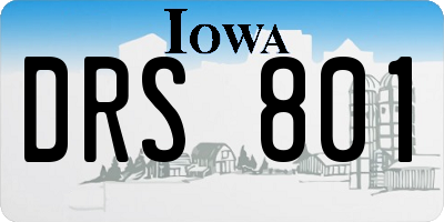 IA license plate DRS801
