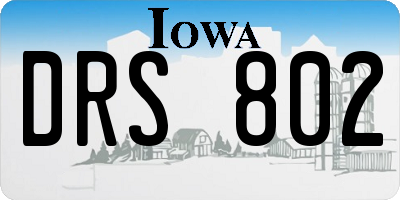IA license plate DRS802