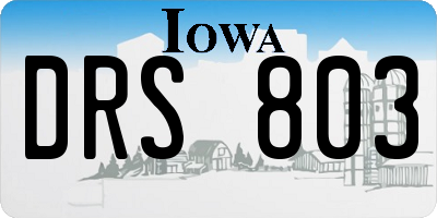IA license plate DRS803