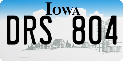 IA license plate DRS804
