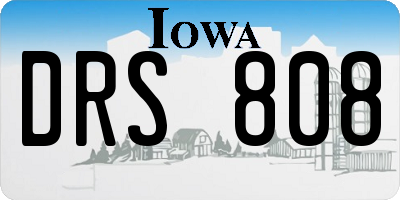 IA license plate DRS808