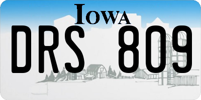 IA license plate DRS809