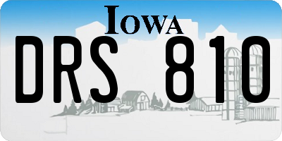 IA license plate DRS810