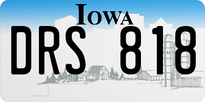 IA license plate DRS818