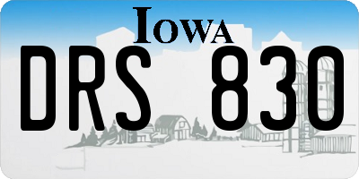 IA license plate DRS830