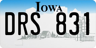 IA license plate DRS831