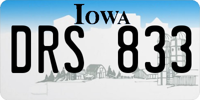 IA license plate DRS833
