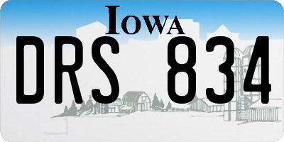 IA license plate DRS834