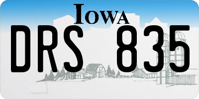 IA license plate DRS835