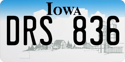 IA license plate DRS836