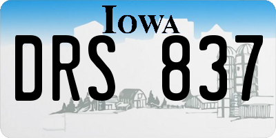 IA license plate DRS837