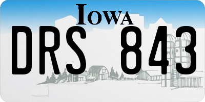 IA license plate DRS843