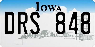 IA license plate DRS848
